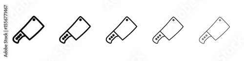 cooking chef knife icon thin flat outline style vector sign