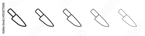 cooking chef knife icon thin flat outline style vector sign