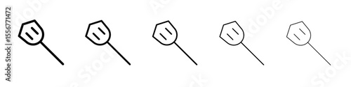 Cooking spatula icon thin flat outline style vector sign