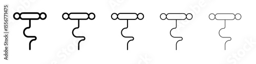 corkscrew icon thin flat outline style vector sign