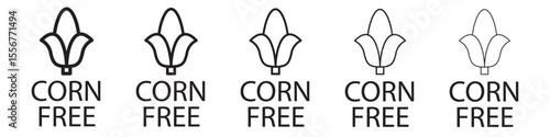 Corn free icon thin flat outline style vector sign