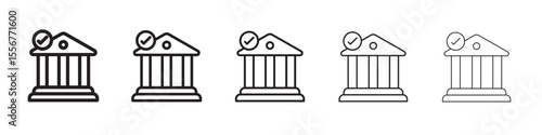 Court judgement icon thin flat outline style vector sign
