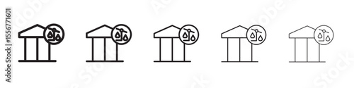 Court judgement icon thin flat outline style vector sign