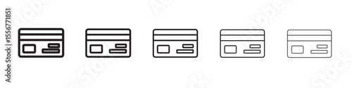 Credit Card icon thin flat outline style vector sign