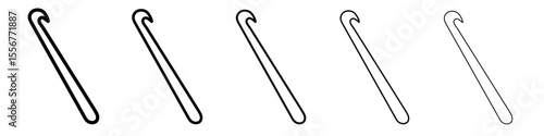 Crochet needle icon thin flat outline style vector sign