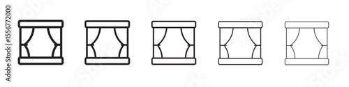 curtains icon thin flat outline style vector sign