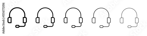 customer support icon thin flat outline style vector sign
