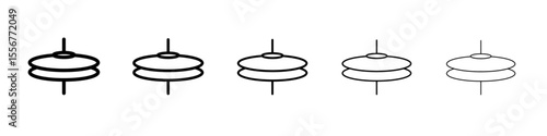 Cymbal icon thin flat outline style vector sign