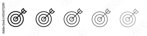 darts icon thin flat outline style vector sign