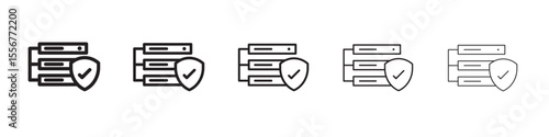 data protection icon thin flat outline style vector sign