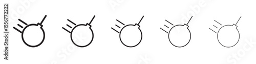 Demolition ball icon thin flat outline style vector sign