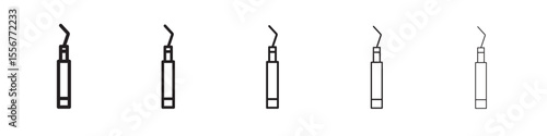 Dental pick icon thin flat outline style vector sign