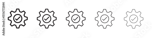 Easy Installation icon thin flat outline style vector sign