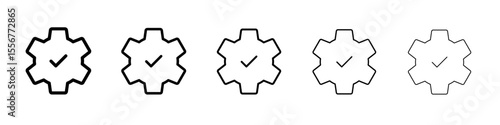 Efficiency icon thin flat outline style vector sign