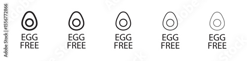 Egg free icon thin flat outline style vector sign