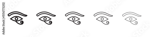 Eye of Horus Egypt Deity icon thin flat outline style vector sign