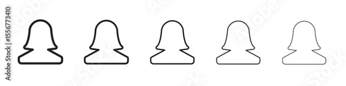Female Avatar icon thin flat outline style vector sign