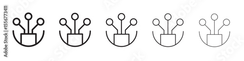 Fiber optic cable icon thin flat outline style vector sign