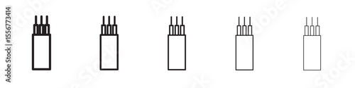 Fiber optic cable icon thin flat outline style vector sign