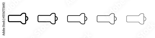 Flashlight icon thin flat outline style vector sign