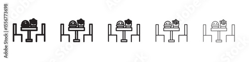 Food and restaurant icon thin flat outline style vector sign