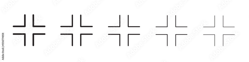 Obraz premium Full screen icon thin flat outline style vector sign