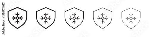 Frost resistant icon thin flat outline style vector sign