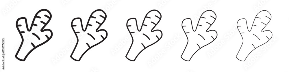 Obraz premium Ginger icon thin flat outline style vector sign