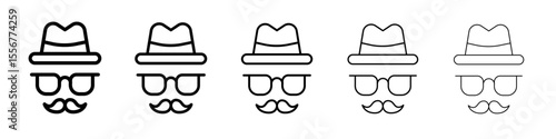 Gentleman icon thin flat outline style vector sign