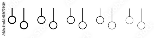 Gymnastic ring icon thin flat outline style vector sign