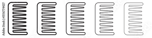 Hair comb icon thin flat outline style vector sign