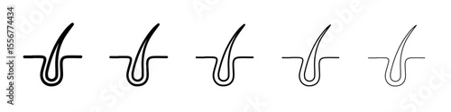 Hair Split Ends icon thin flat outline style vector sign