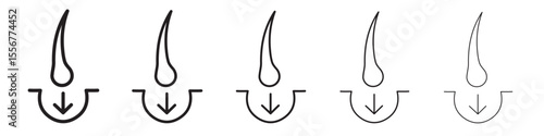 hair transplant icon thin flat outline style vector sign