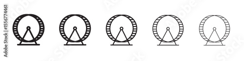 Hamster wheel icon thin flat outline style vector sign