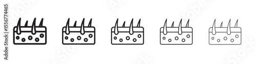 hair transplant icon thin flat outline style vector sign
