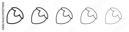 Hazelnut icon thin flat outline style vector sign