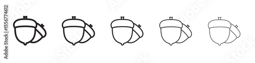 Hazelnut icon thin flat outline style vector sign