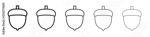 Hazelnut icon thin flat outline style vector sign