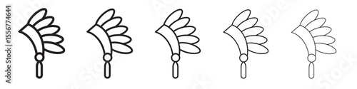 Headdress Brazil icon thin flat outline style vector sign