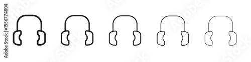 Helpdesk Headphone icon thin flat outline style vector sign