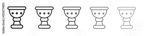 Holy chalice icon thin flat outline style vector sign