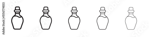 holy water bottle icon thin flat outline style vector sign