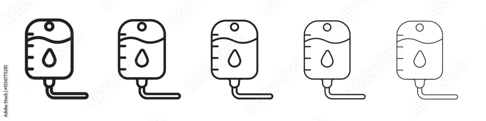 IV bag icon thin flat outline style vector sign IV bag icon thin flat outline style vector sign