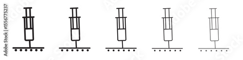 Intradermal injection icon thin flat outline style vector sign