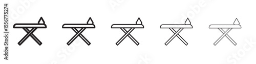 ironing table icon thin flat outline style vector sign