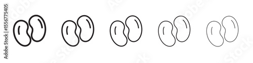 kidney icon thin flat outline style vector sign
