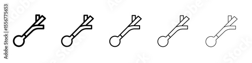 leek icon thin flat outline style vector sign