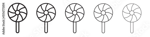 Lollipop icon thin flat outline style vector sign