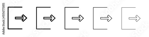 Logout exit icon thin flat outline style vector sign