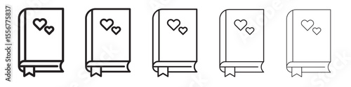 Love story icon thin flat outline style vector sign